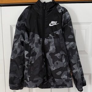 Nike Kids Black and Gray Camo Mid-Weight Jacket